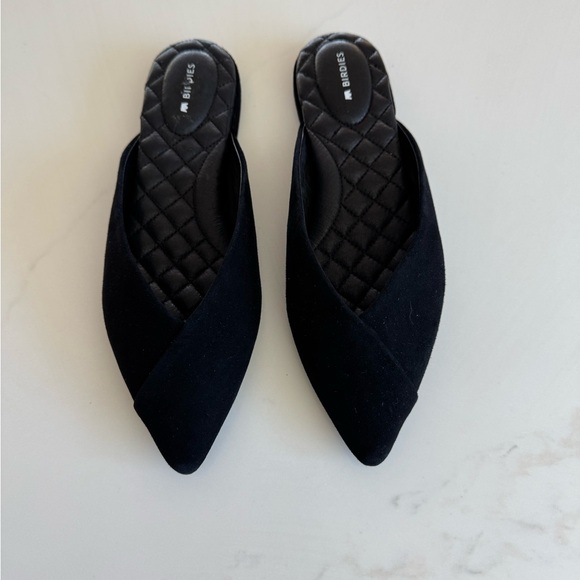 Birdies The Swan Black Suede Mule Flats NWOT - Picture 3 of 4